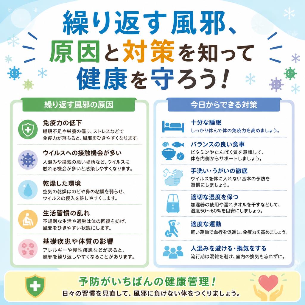 繰り返す風邪、原因と対策を知って健康を守ろう！