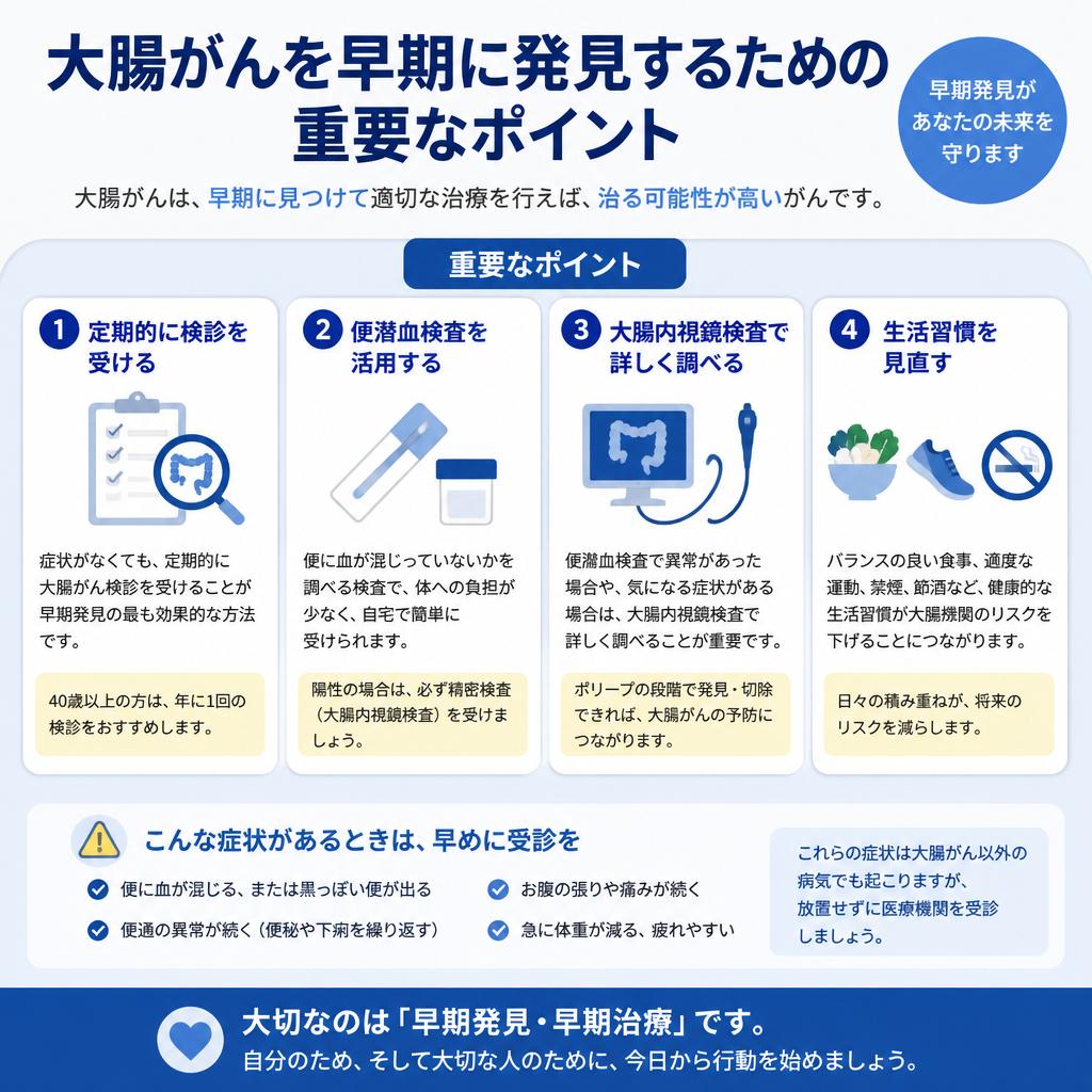 大腸がんを早期に発見するための重要なポイント