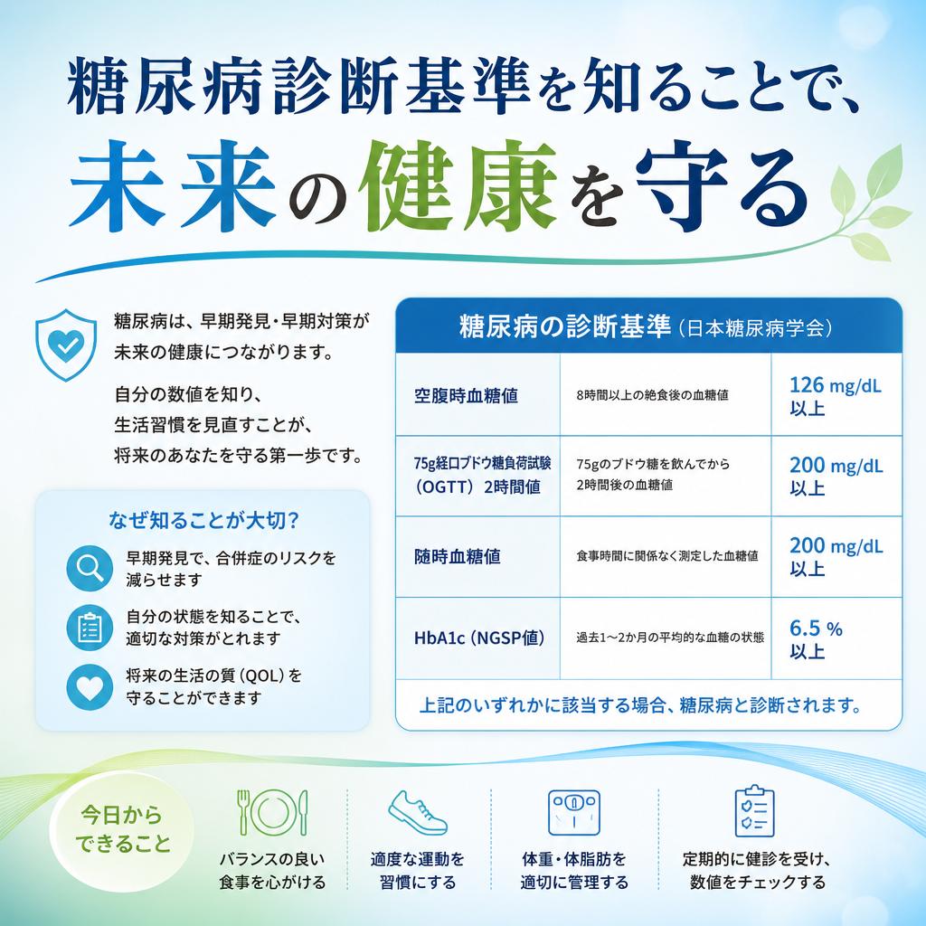 糖尿病診断基準を知ることで、未来の健康を守る
