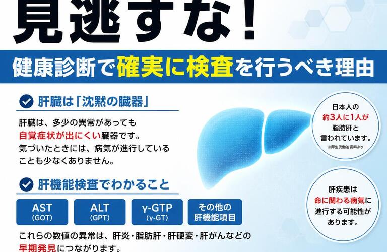 肝機能異常を見逃すな！健康診断で確実に検査を行うべき理由　　　　　　　　武蔵小杉せのお内科クリニック