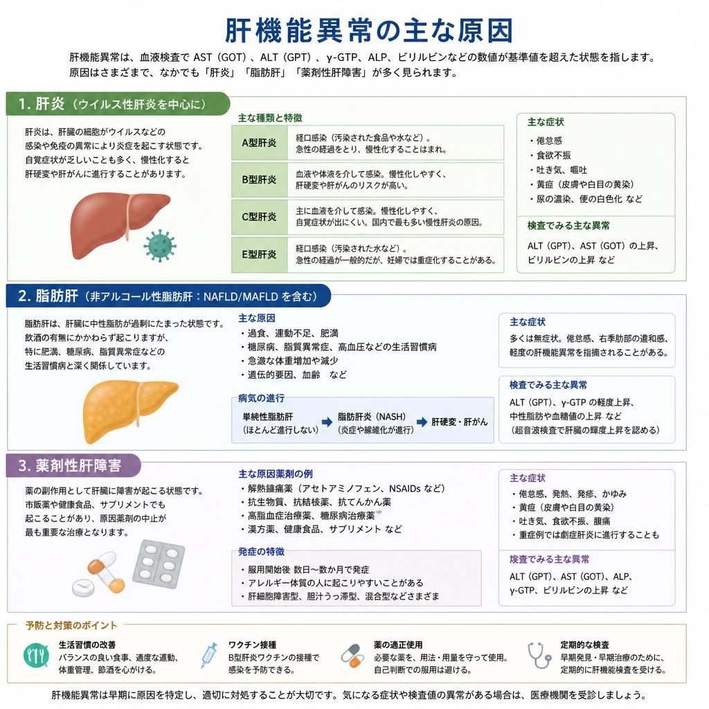 肝機能異常の主な原因
