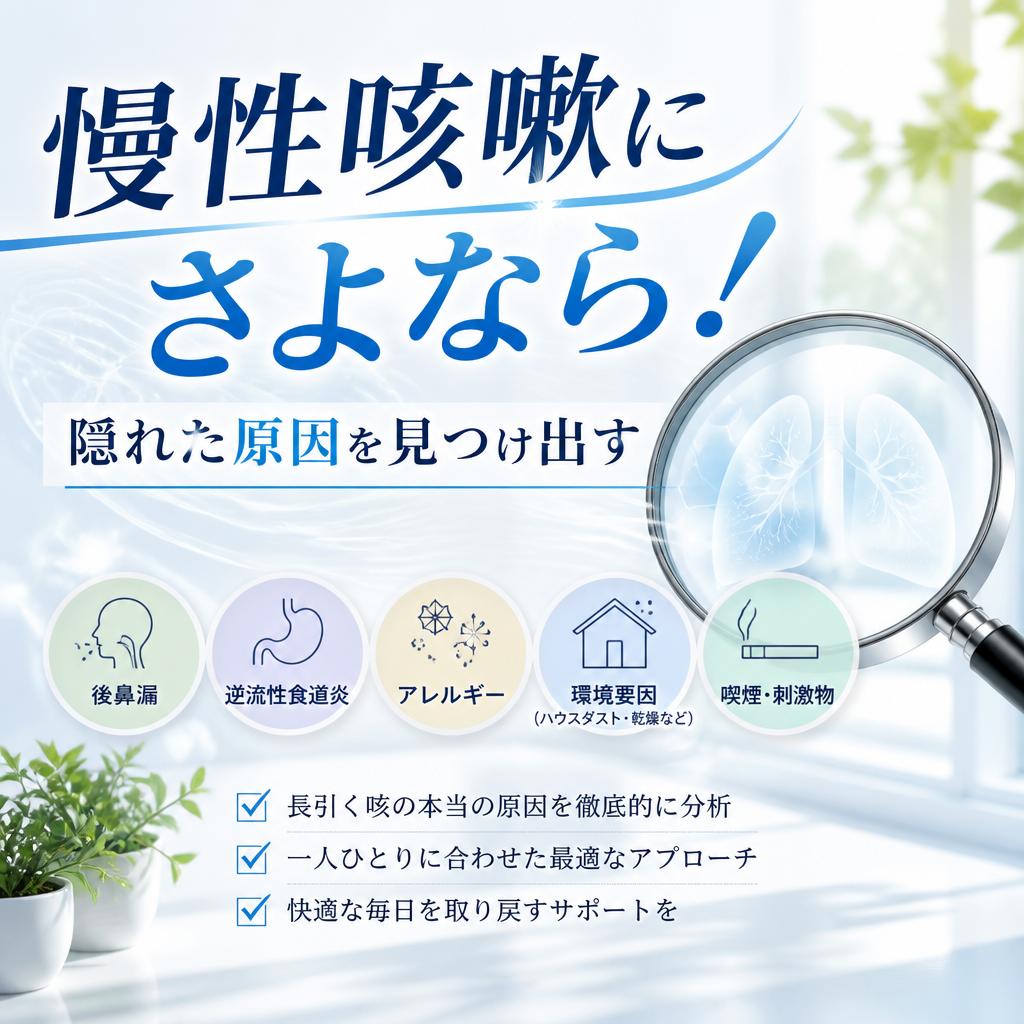 慢性咳嗽にさよなら！隠れた原因を見つけ出す