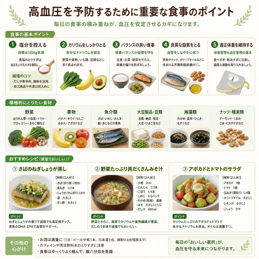 健康な食事：塩分を控える工夫