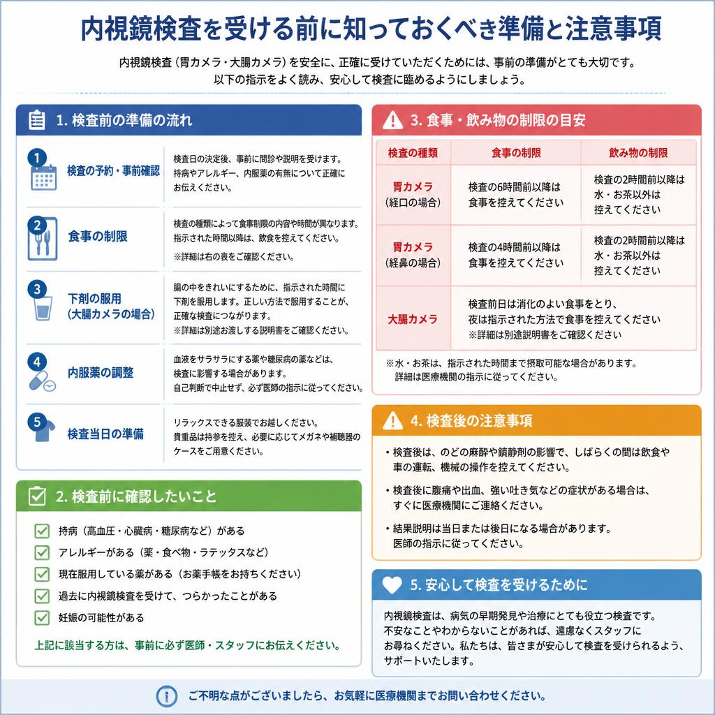 検査前の準備と注意点