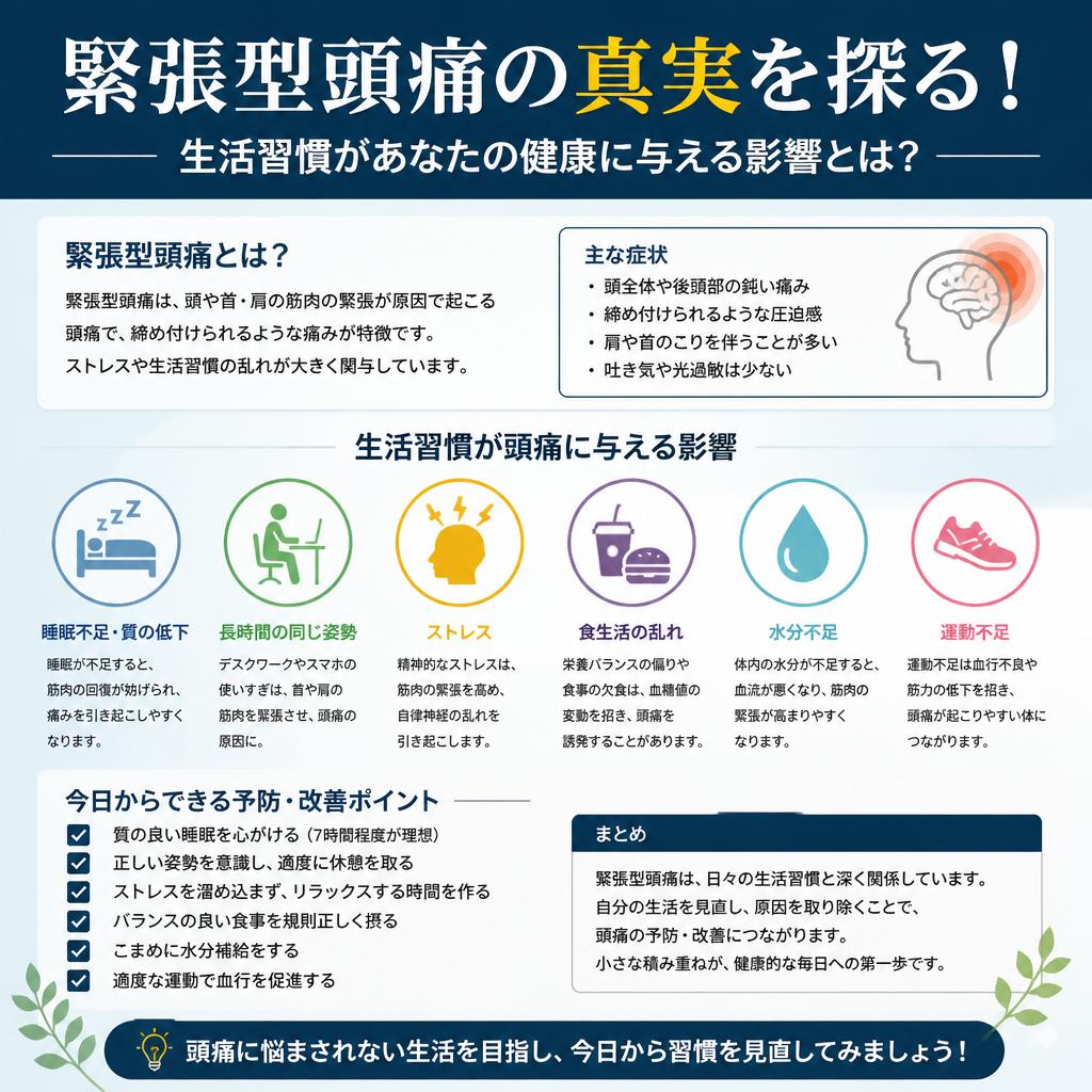 緊張型頭痛の真実を探る！生活習慣があなたの健康に与える影響とは？